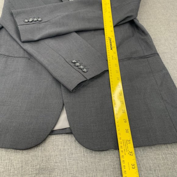 Perry Ellis Men's Gray Blazer 2 Button 44R Pockets Lined Business Long Sleeve - Picture 10 of 13